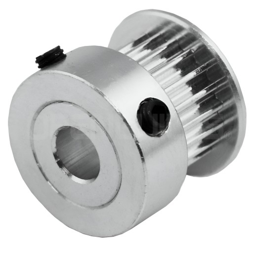 Ozubená kladka strieborná K 16 zubov 5 mm oska pre remeň 2GT (6 mm)
