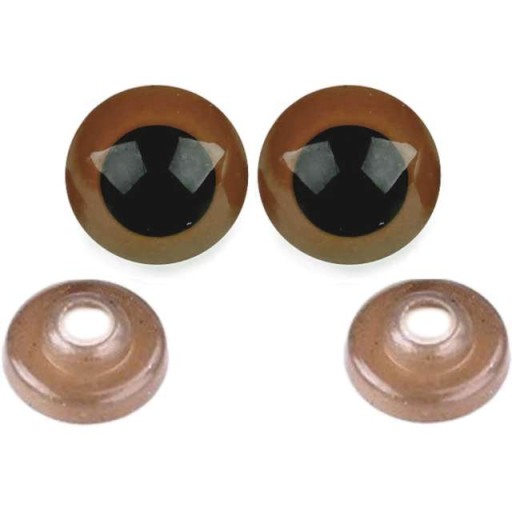 OČI bezpečný DIY hnedý VEĽKÝ maskot 30 mm