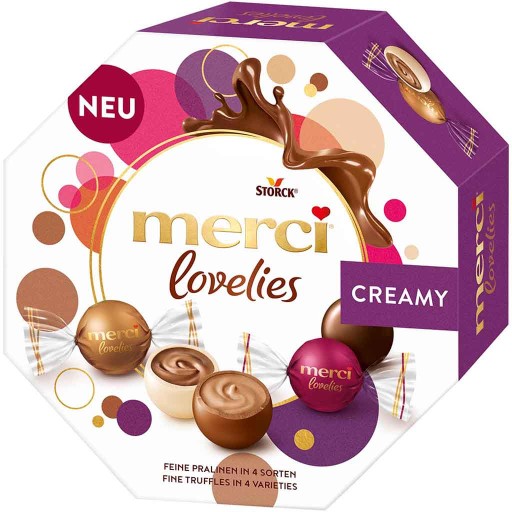 MERCI LOVELIES PRRALINE KRÉMOVÁ Sviečková krabička 185G DE