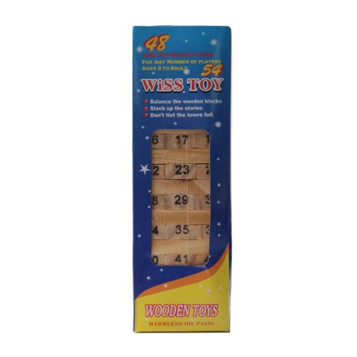Drevená veža puzzle číselná kocka hra