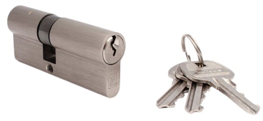 VALEC DO ZÁMKU DVERÍ CYLINDER CYLINDER 20/20mm NIKEL 3 MOS KĽÚČE.