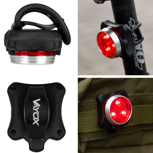 LED ZADNÁ BICYKLE LAMPA USB zadná + BATÉRIA