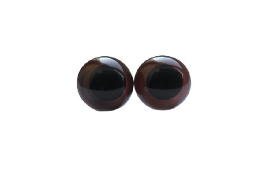 1 pár upínacích očiek pre maskota 12mm svetlohnedá