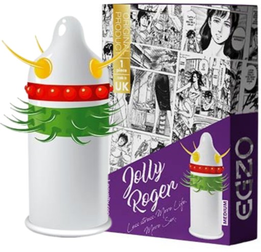 Kondóm EGZO Cocky Friend Purple Jolly Roger