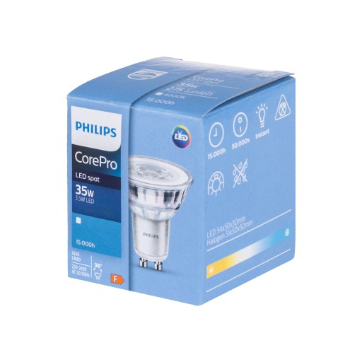 Philips CorePro LED bodová žiarovka 3,5-35W GU10 840 36 stupňov NEUTRÁLNA BIELA