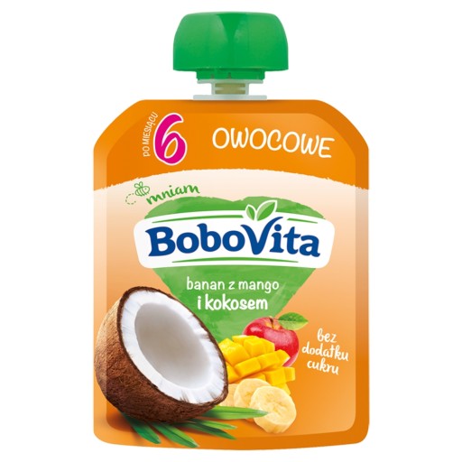 BoboVita banánová pena s mangom a kokosom 80g
