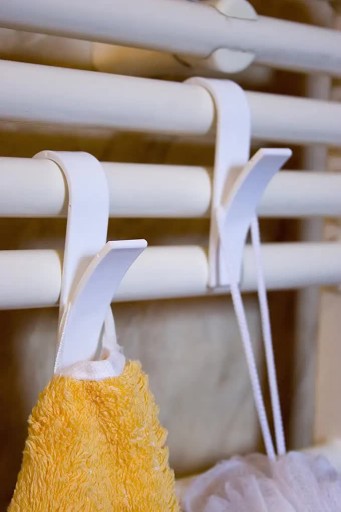 2 x Háčik na uteráky RADIÁTOR Kúpeľňový radiátor biely SET