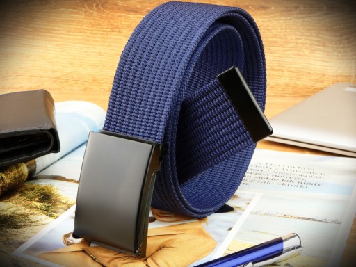 Pánska WIDE klasická mikina NAVY BLUE Buckle Mat