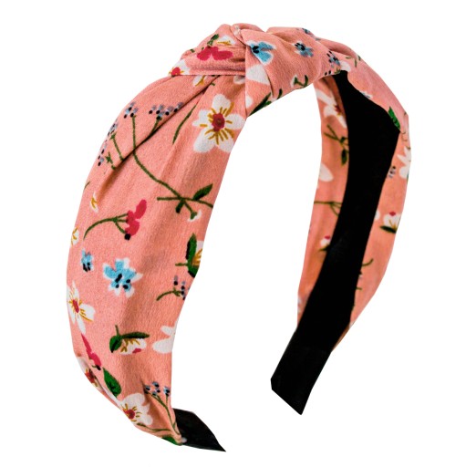 Čelenka s kvietkami, kvietky, uzlík, turban, ružová