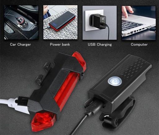 LED LAMPA NA BICYKEL PREDNÉ + ZADNÉ USB OSVETLENIE