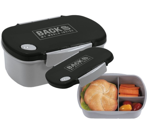 BackUp obedár, čierno-sivý, 3 priehradky