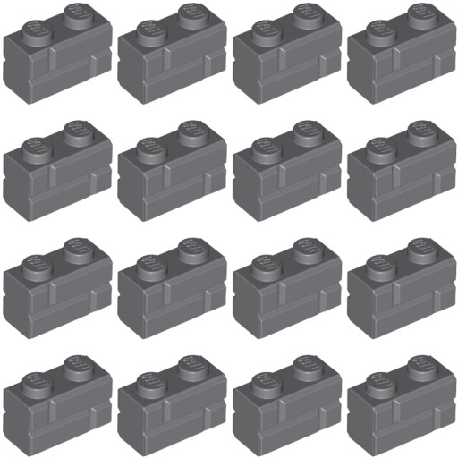 LEGO Brick Brick 1x2 tmavosivá DBG 6000311 98283 - 16 kusov