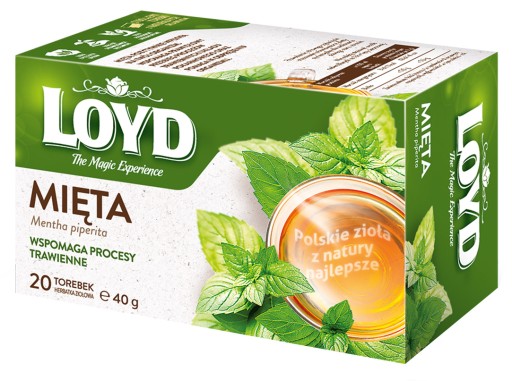 Bylinný mätový čaj Poľská mäta pieporná 20 vrecúšok PRE TRÁVENIE LOYD