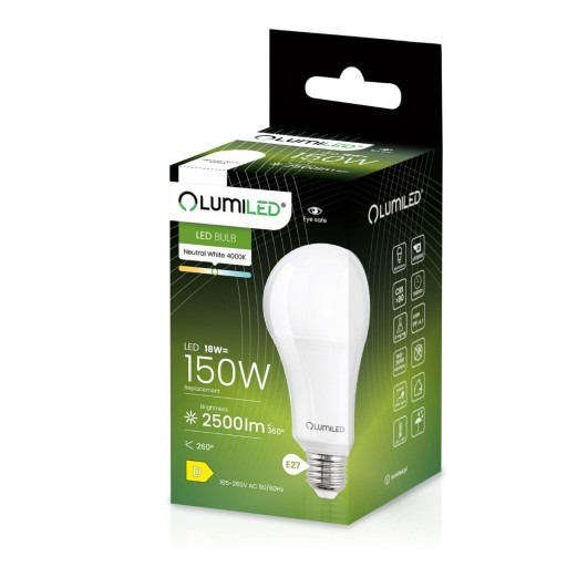 LUMILED ŽIAROVKA 18W = 150W 4000K 2500lm E27