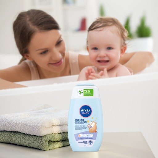NIVEA BABY Hydratačné, upokojujúce, ochranné nočné mlieko pre deti 200 ml