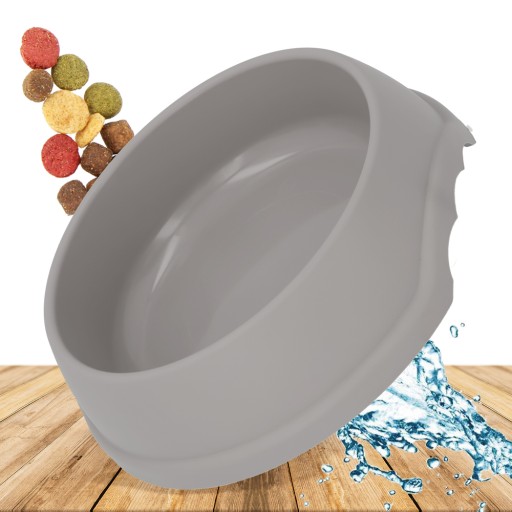 Plastová miska pre psov a mačky XXS, 0,2L, šedá, priem 13 cm,