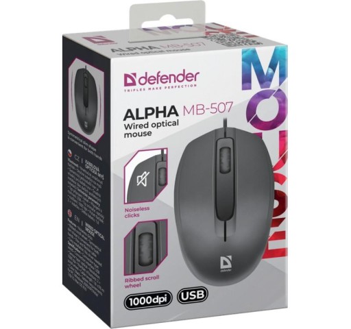 Alpha MB-507 1000DPI 3P káblová optická myš čierna