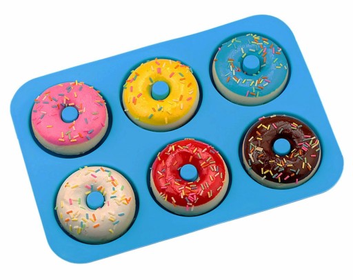SILIKÓNOVÁ FORMA NA DONUTY KOLÁŠKY FORMA NA PEČENIE NA 6 DONUTOV