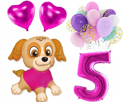 Mini fóliový balónik Skye Paw Patrol, na paličke, 35 cm