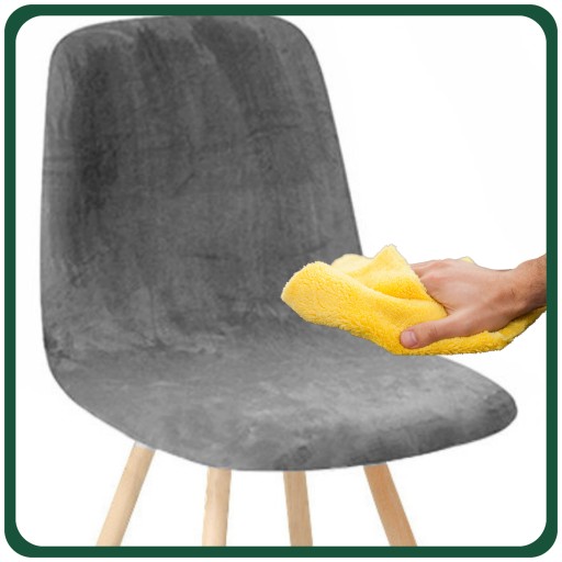 ŠKANDINÁVSKÝ POTAH NA STOLIČKU, ŠEDÝ ELASTICKÝ VELÚR