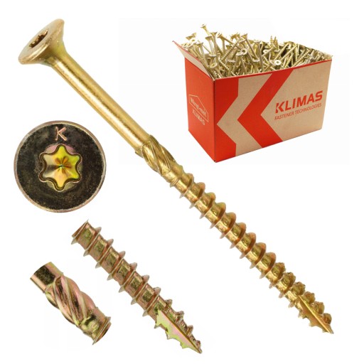 TESÁRSKE SKRUTY DO DREVA KMWHT 3x40 TORX KUŽELOVÁ HLAVA KLIMAS 500 KS