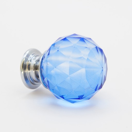KRIŠTÁĽOVÝ NÁBYTOK Úchytka 30mm BLUE CRYSTAL glamour