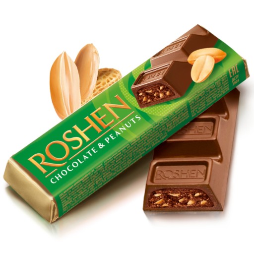 ROSHEN ČOKOLÁDA A ARAŠIDOVÉ TYČINKY 38G