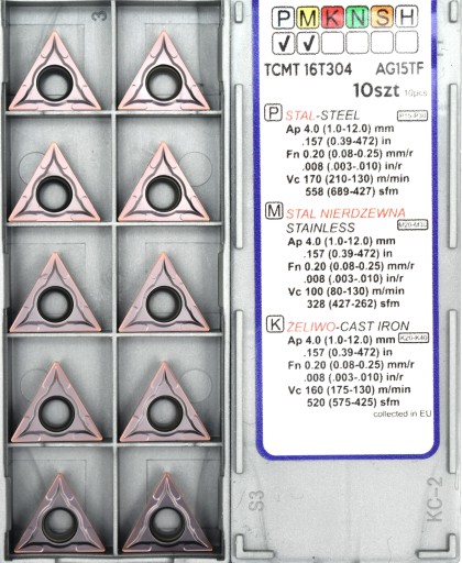 VIACNÁSOBNÁ VLOŽKA TCMT 16T304 AG15TF OCEL, NEREZ NEREZ
