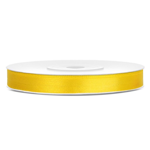 Žltá saténová stuha úzka 6mm x 25m