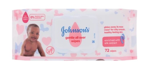 JOHNSONS Gentle All Over Wipes detské obrúsky 72 kusov