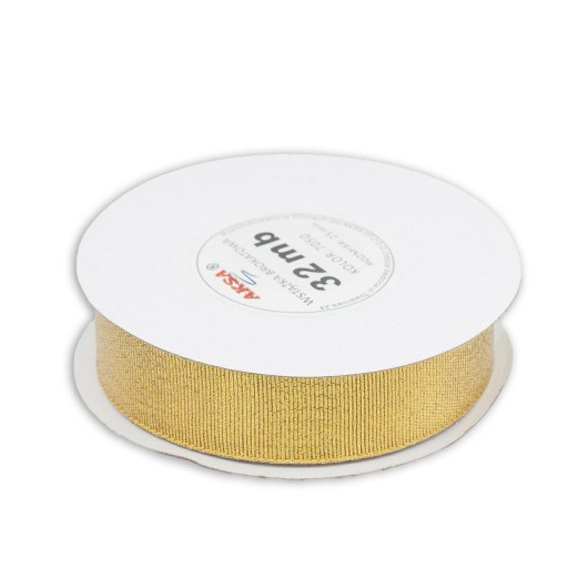 Ozdobná trblietavá stuha 25mm/32mb, zlatá WB 7050