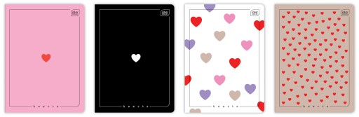 Zápisník A5/60 Mriežka 70g UV Hearts Heart Interprint