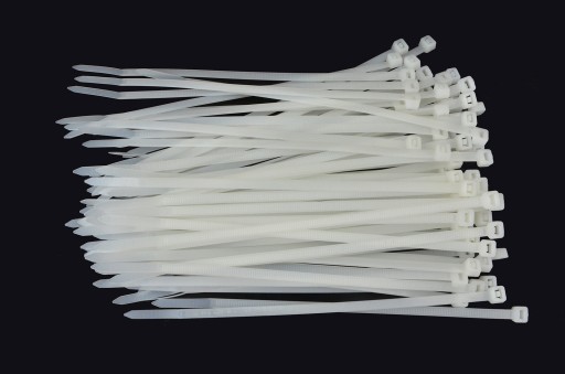 KABELOVÉ VIAZAČKY, BIELE, 100 KS. 280 x 4,8