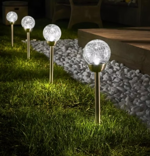 SOLÁRNE ELEKTRICKÉ LAMPY VÝKONNÉ ZÁHRADNÉ LAMPY GUĽOVÉ LED LAMP