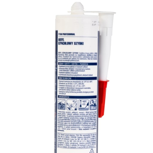 TITÁNOVÁ AKRYLÁTOVÁ VÝPLŇ RÝCHLA BIELA NA VYPLNENIE TRHLÍN STENY 280ml