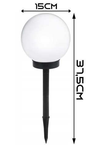Solárna záhradná lampa, biela zapustená guľa, 15 cm