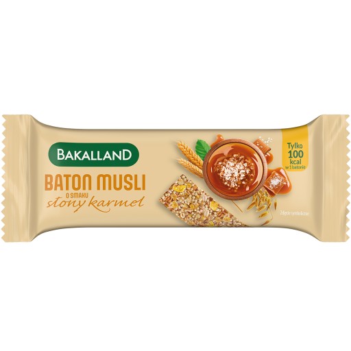 BAKALLAND Müsli tyčinka slaný karamelová s medom 30 g
