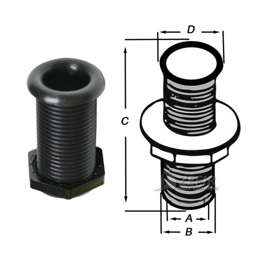 BOČNÝ VSTUP 62x25mm Čierna - 00729