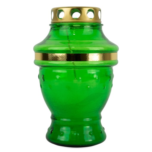 Sviečka sypaná 18 cm Zelená DP26sL sklenená sypaná sviečka s uzáverom