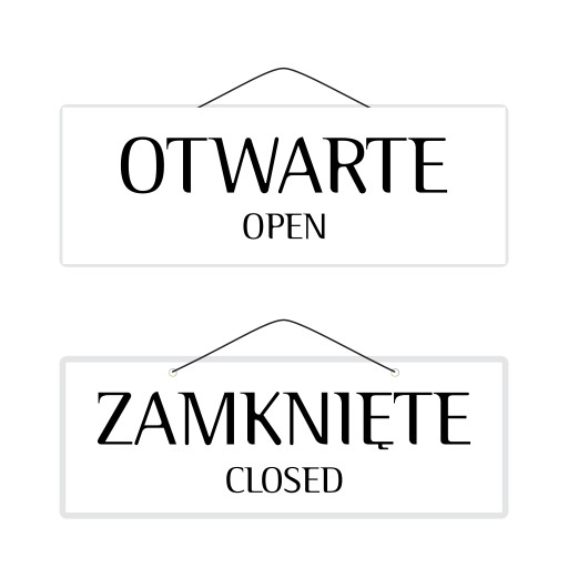 Laminovaný nápis OTVORENÉ ZATVORENÉ-OTVORENÉ/ZATVORENÉ