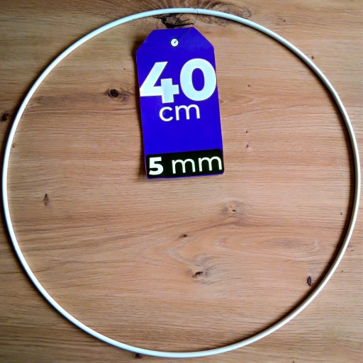 BIELA 40 cm HRUBÁ 5 mm kovová obruč pre makramé