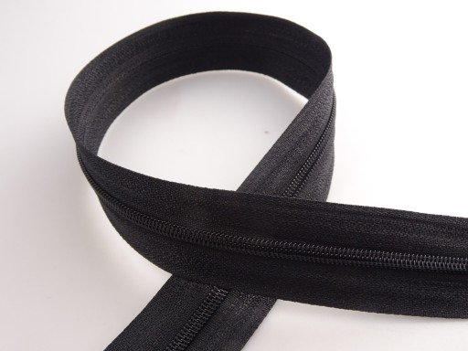 Páska na zips #3 špirála 5 metrov čierna