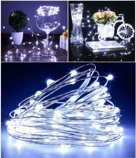 100 LED DRÔTOVÝCH LAMPY SVETLÁ VIANOČNÉHO STROMU SVETLÁ MIKROBATKU