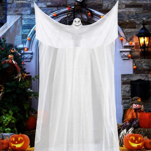 ZÁVESNÁ DEKORÁCIA SKELETOROVÁ HALLOWEENOVÁ MASKA 3,3M*2M