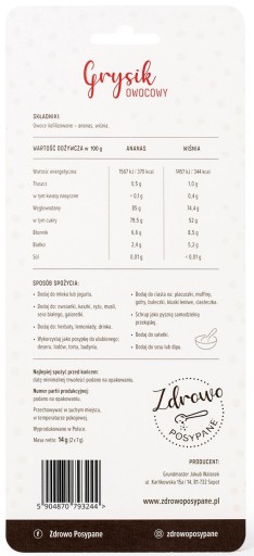 Zdravo posypané krupicou - mrazom sušené ovocie