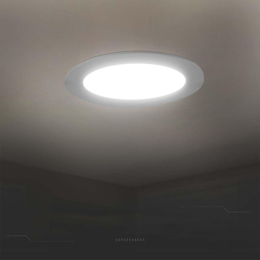 V-TAC LED panelové vstavané prémiové stropné svietidlo 6W okrúhle fi120 VT-61006 3000