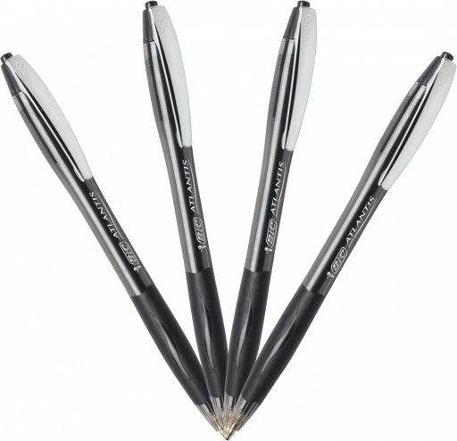 BIC ATLANTIS Mäkké automatické guľôčkové pero ČIERNA x 3