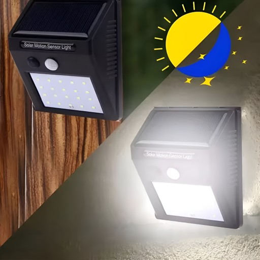 SOLAR LAMPA 20 LED ZÁHRADNÁ NÁSTENNÁ LAMPA SVETLO POHYBU A SÚMRAK SENZOR