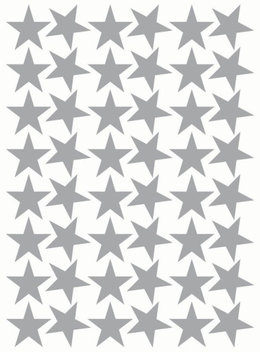 STARS samolepky Hviezdy 4cm 48ks STRIEBORNÉ