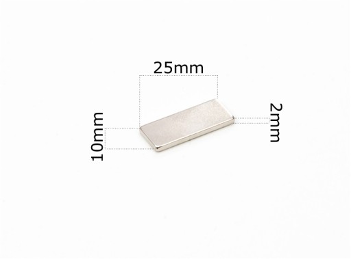 SILNÝ VALEC NEODYMOVÝ MAGNET 25x10x2 - 10 KS / NEODYMOVÉ MAGNETY /